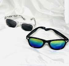 Lot of 2 Disney Unisex Sunglasses, Black/Rainbow Lens, Clear Mickey/Black lens