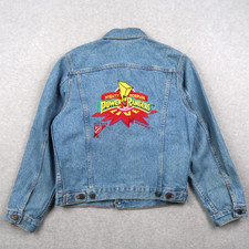 Vintage 1994 Mighty Morphin Power Rangers Live Denim Jacket Girls Youth 14/16