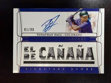 Yonathan Daza 2020 National Treasures Signature Names Patch Auto /99