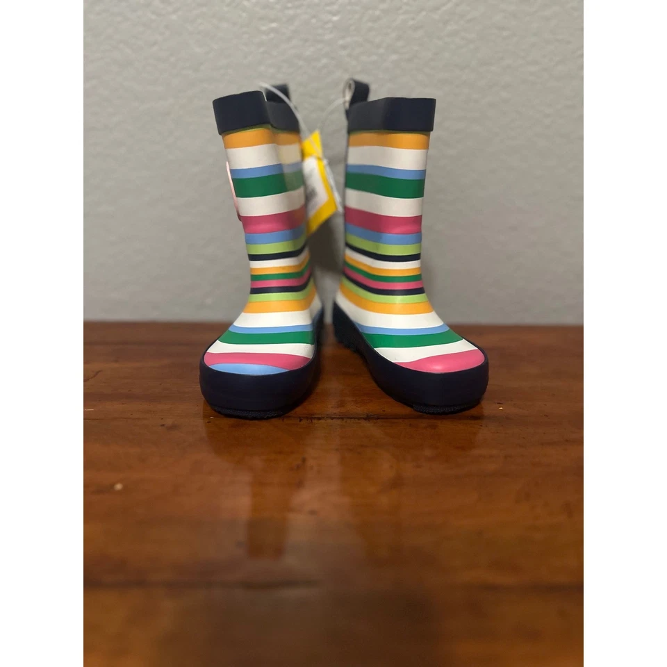 Botas de lluvia Sun Squad coloridas de goma a rayas para niños pequeños talla S 5-6 Foto 2 de 4