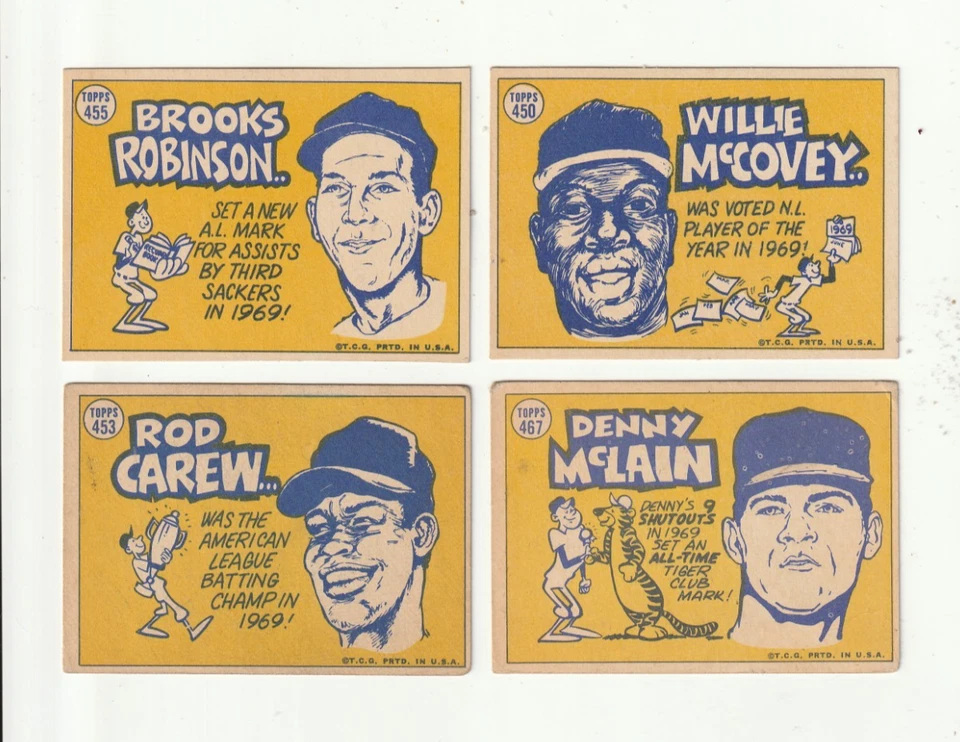 1970 Topps "Sporting News" Lot Of 4 Rod Carew,B.Robinson,McLain,McCovey Vg+/Ex - Image 2 of 2