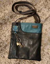 Chala Brown and Teal Crossbody Bag with Adjustable Strap