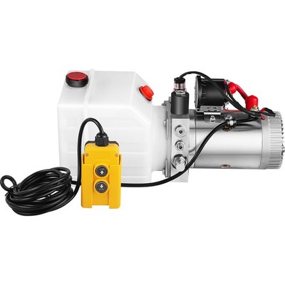 4 Quart Single Acting Hydraulic Pump Power Unit 12V Dump Trailer Plastic Tank