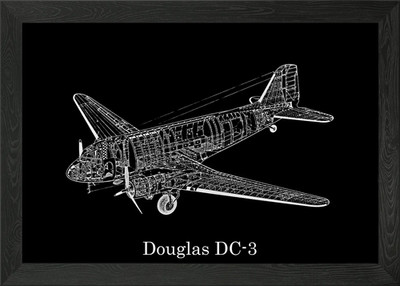 Douglas DC3 Gerahmtes Wandbild Poster Leinwanddruck Bild