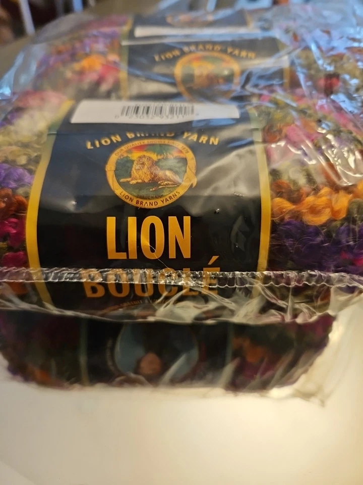 3 Skein Lot Lion Brand Lion Boucle Yarn Color Tutti Fruitti Super Bulky - Image 3 of 4