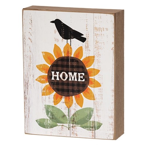 Crow & Home Sunflower 8" Box Sign - Picture 2 of 3