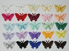 5 X Satin Beaded Butterfly Sew On Embellishment Available 25 Different Colours