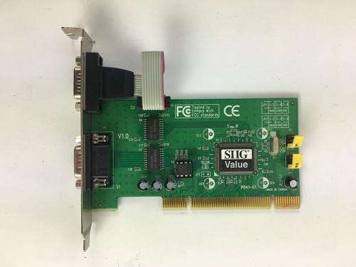 Genuine SIIG JAK150300147 JJP20511 2 x 9-pin DB-9 RS-232 PCI Card Desktop PC