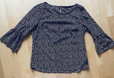 Süße Bluse Schlupfbluse v. TOM TAILOR Gr. S 36 schwarz weiß Punkte Glockenärmel