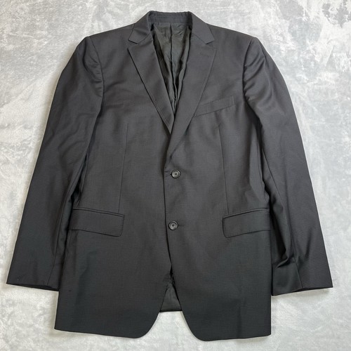 Ermenegildo Z Zegna CITY Mens 42L Black Sport Coat Blazer Jacket Micro Check - Picture 1 of 21