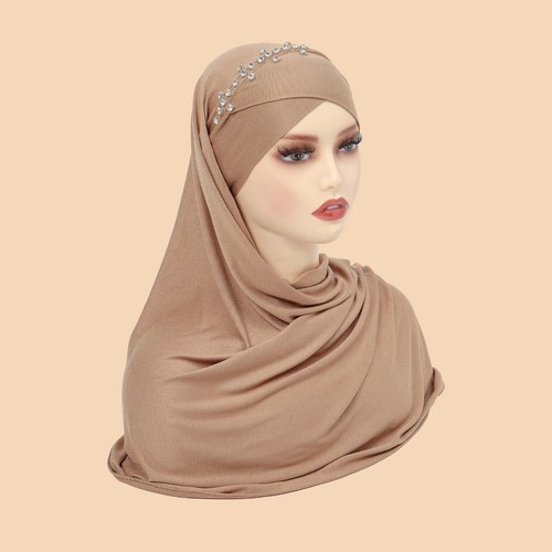 Sciarpe donna musulmana pronta da indossare turbante islamico hijab cappello sciarpa istantanea avvolgente - Foto 17 di 43