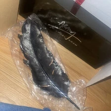 SIGNED MICHAEL ARAM 133250 Feather Tray Black Nickelplate