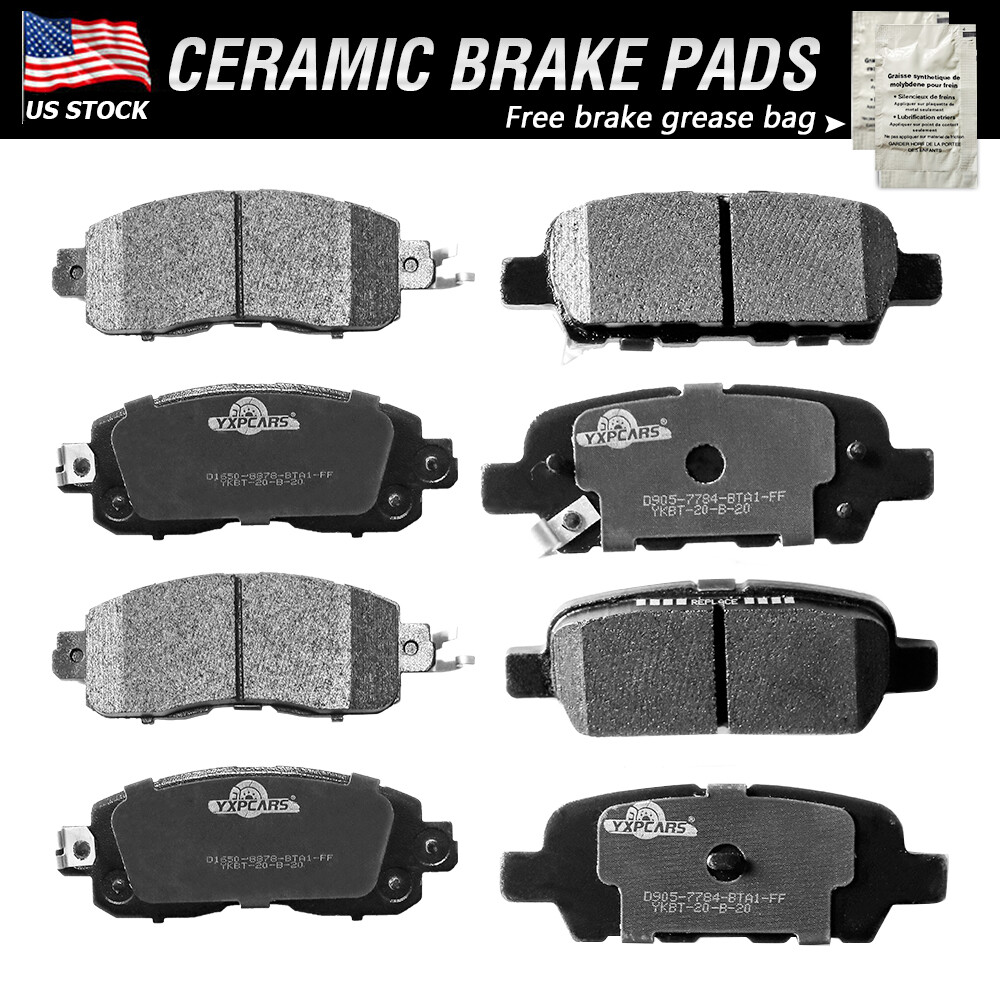 Front & Rear Ceramic Disc Brake Pads For 2017 2016 2015 2014 2013