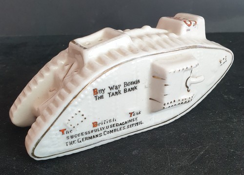 WW1 British Ceramic Crested Carlton China MK IV Tank with Thornton Heath Crest - Picture 9 of 18