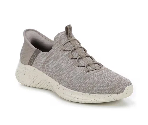 Slip-Ins Skechers Wide Fit Men Shoes Taupe Comfort Memory Foam Ultra Flex 232452