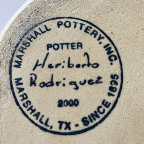 Marshall Pottery Stoneware Pitcher Painted Rooster Signed Heriberto Rodriguez - Picture 7 of 7