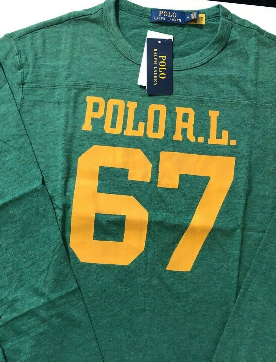 Polo Ralph Lauren Heathered Green Varsity RL 67 Long Sleeve