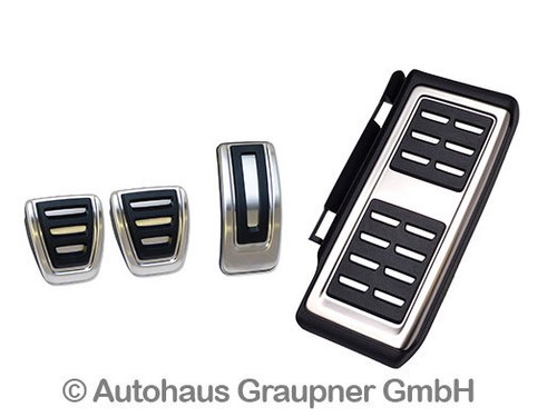 VW Alu Pedalkappen Fußstütze Set Golf 7 VII GTI Audi A3 Leon Oktavia