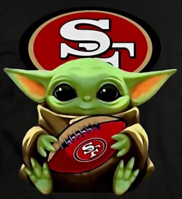 (2) San Francisco 49ers Baby Yoda Waterproof Vinyl 4.5x4 Stickers Car Decal