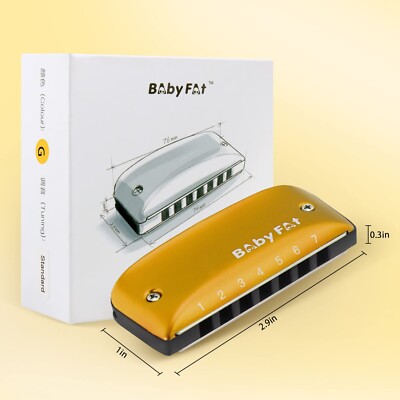 Boogieman Baby Fat High Quality 7 Hole Diatonic Harmonica Key of G #C12