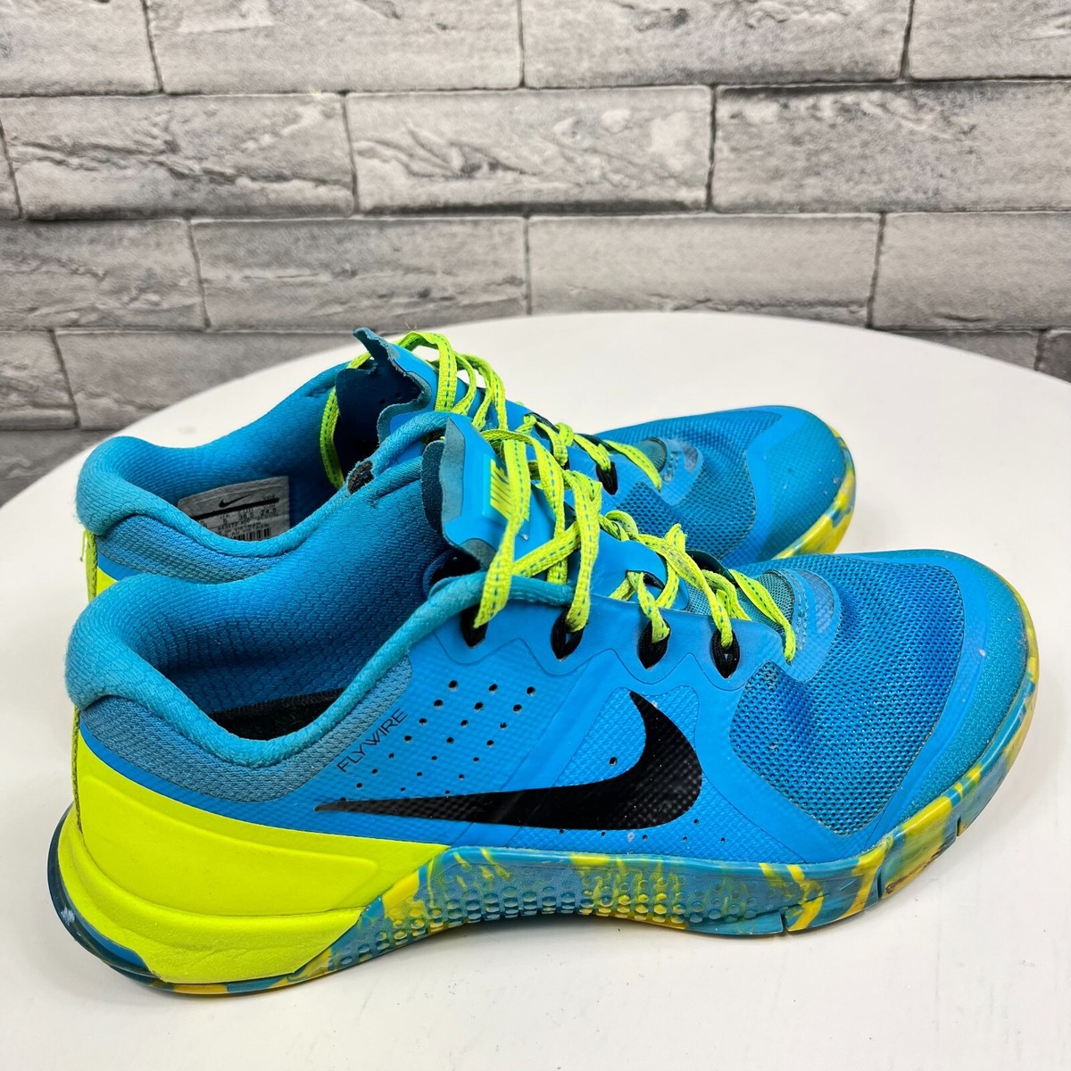 Nike Training Womens Blue Volt Lace Up Round Toe Sneakers Shoes Size