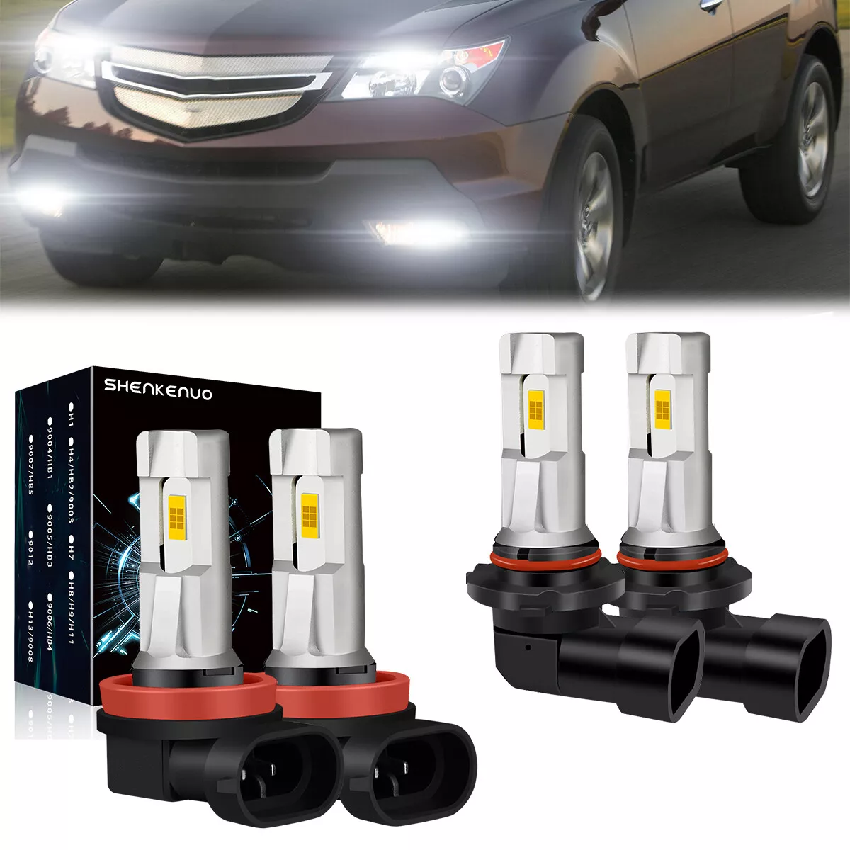 For Acura MDX 2007 2013 9005 LED DRL Daytime Running Light Fog