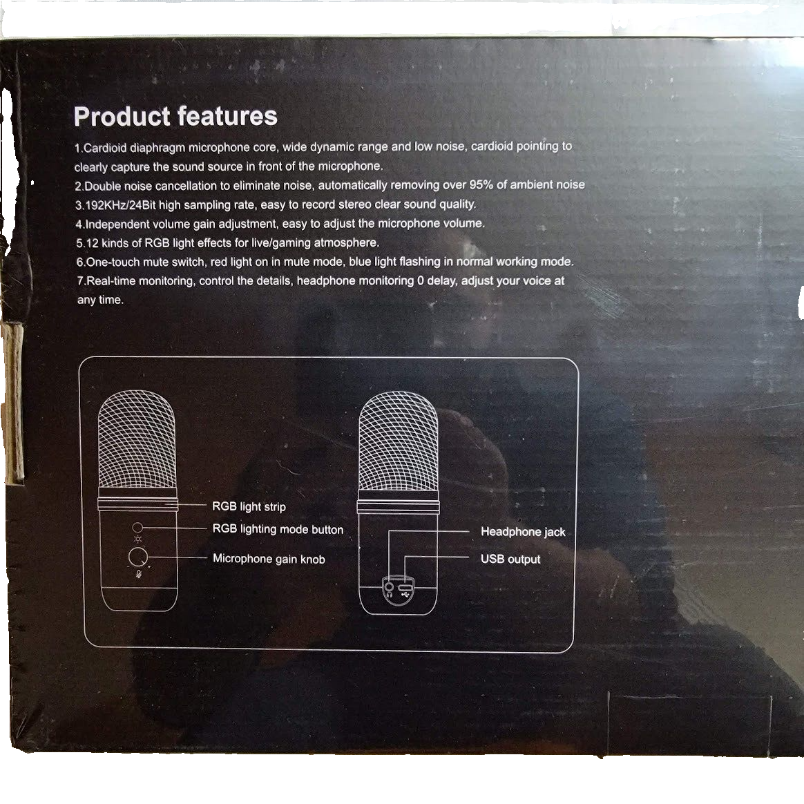 WMT USB Microphone with Boom Arm, Condenser Gaming Mic for PC/MAC/PS4