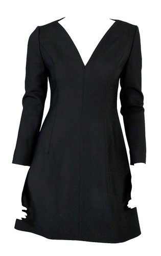 Carolina Herrera New York Black Long Sleeve Silk Dress Size 10 | eBay