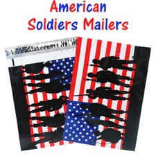 10x13 Patriotic Poly Mailers, Designer Shipping Custom Boutique Flag Envelopes