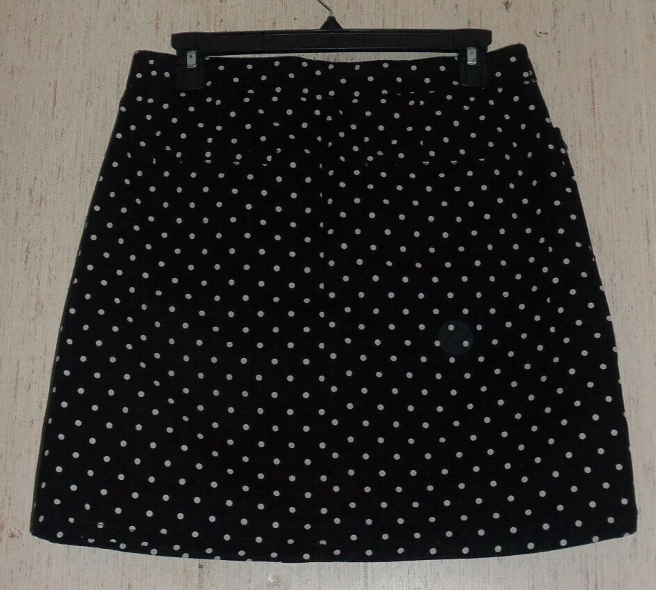 Jupe Femme Croft & Barrow Taille 4 - Coupe Classique Motif Feuilles Noires - Neuf Avec étiquettes