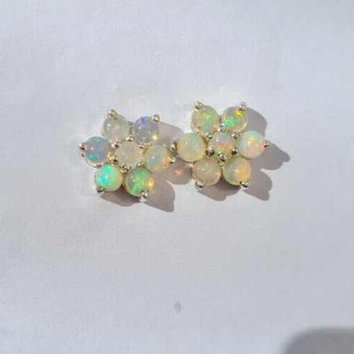 Dainty Opal Floral Stud Earrings for Minimalist Style-image
