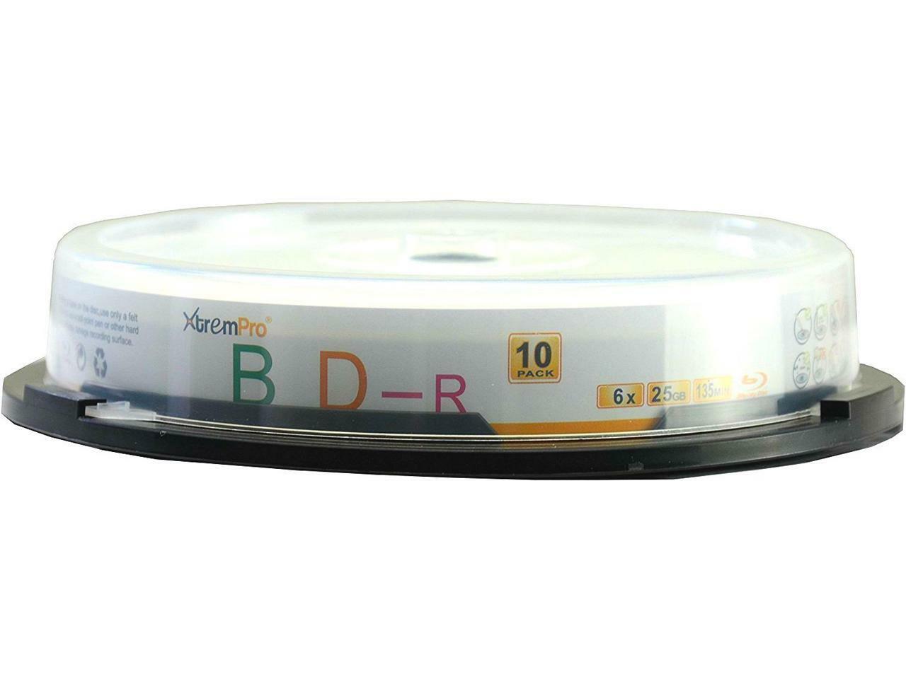 XtremPro BD-R 6X 25 ГБ, 135 минут Blu-Ray, 10 чистых дисков в упаковке в Spindle - 11049