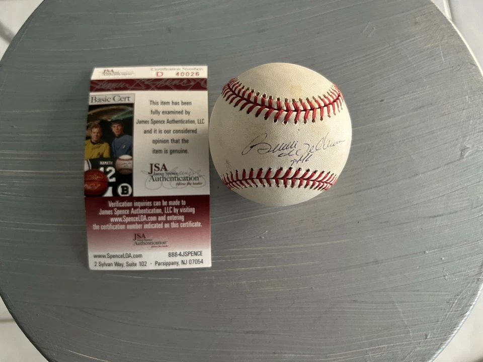 Bernie Williams In-Person SIGNED Rawlings 2000 World Series Baseball JSA - Image 4 of 4