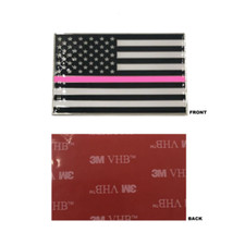 M-34 Thin Pink Line Us Flag Vehicle Emblem High-end Metal Decal With 3m Police C