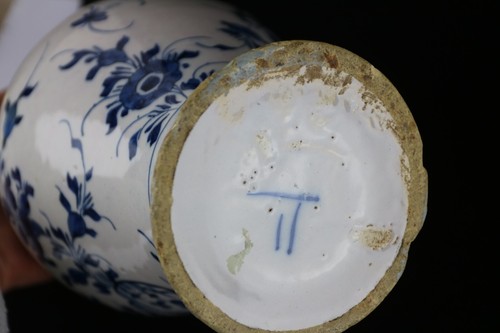 Antique Blue & White Dutch Delft Chinoiserie Vase 18thC - Picture 10 of 24