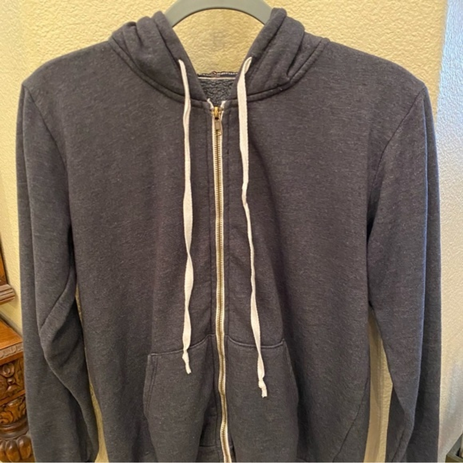 BRANDY MELVILLE Gray Full Zipped Hoodie Jacket Size One SizeFit like