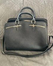 Dasein Black Shoulder Bag Top Double Handle Satchel Tote Large Purse Travel