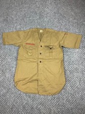 Vintage 40s Boy Scouts of America Mens Medium Uniform Button Shirt Brown USA