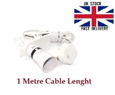 STATUS NEW CLIP ON SPOT LIGHT HOLDER PORTABLE FLEXIBLE 1 & 2 METRE CABLE 3 PIN UK