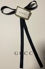 Authentic Gucci Black Grosgrain Ribbon Logo ribbon  sticker set 1/2 Inch x 36  