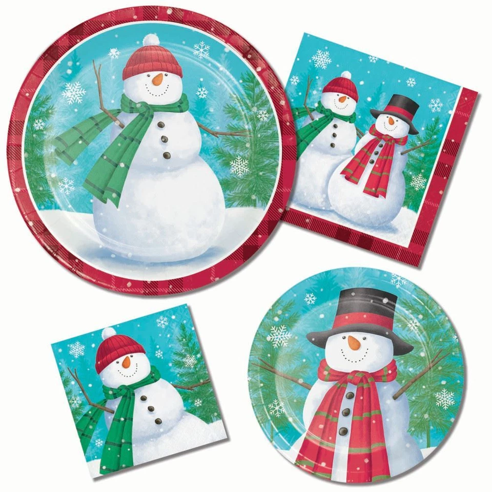 Smiling Snowman Friends Paper Tablecover 54 x 102 Border Print - Image 3 of 3