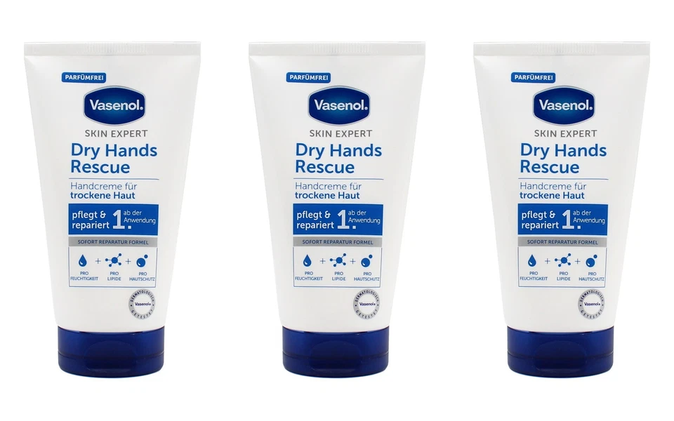 Vasenol Dry Hands Rescue Handcreme für trockene Haut , 3x75ml EA90899