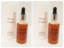 Tan-Luxe The Body Illuminating Self Tan Drops Serum x 2 Light Medium 1.69 oz ea 