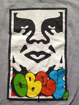 ANDRÉ グラフィックオーバーサイズTシャツ OBEY ANDRE THE GIANT FACE MEDIUM ORIGINAL MERCHANDISE T-SHIRT GRAY