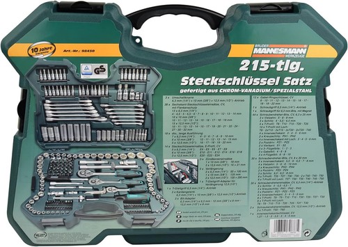 Brüder Mannesmann M98430 Steckschlüsselsatz Werkzeug Mammutkoffer 215 teilig - Bild 11 von 12