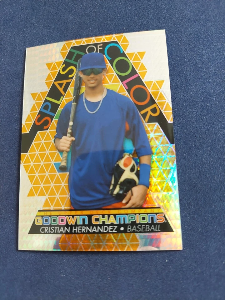 Cristian Hernandez 2022 UD Goodwin Champion Splash Color Orange Prism #101/499 - Image 2 of 4