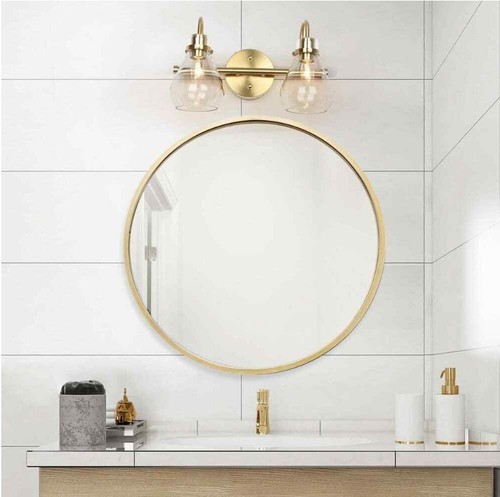 Uolfin Teardrop Bedroom Wall Sconce 2-Light Electroplated Brass Vanity Light - Picture 2 of 5