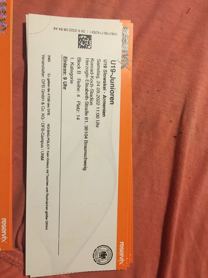 Sammlerticket U19 qualifying  Slovakia- Armenia 2022 - Bild 1 von 1