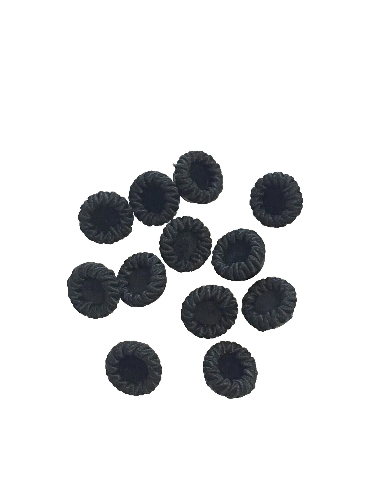 Botones de costura de tela negro