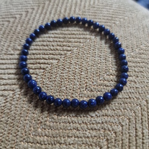 Blauer Sandstein Perlenarmband Armband Positive Energie Steine 4mm Länge 17cm - Bild 5 von 6